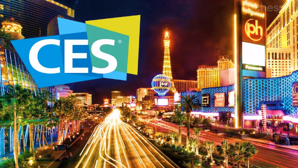 Escenario tecnológico del CES Las Vegas 2026 con exhibiciones de movilidad inteligente, inteligencia artificial y soluciones digitales de última generación.