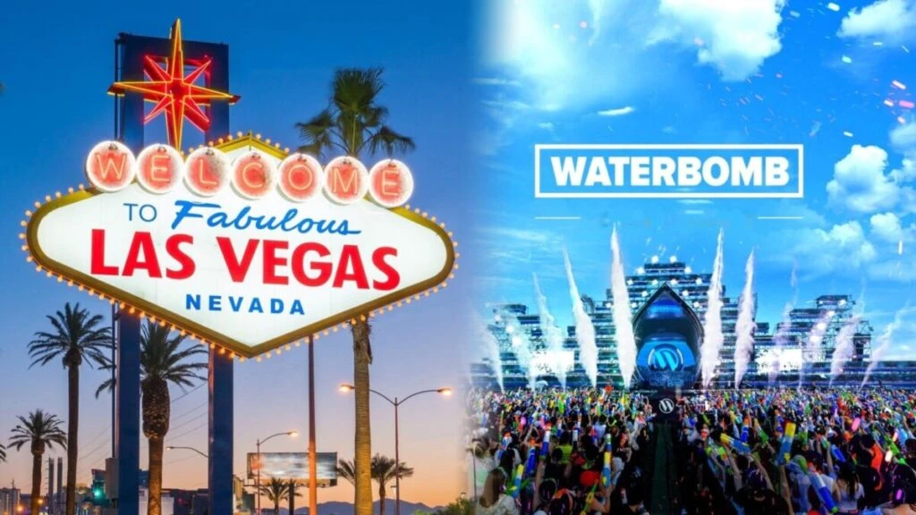 Festival Waterbomb Las Vegas 2026 con música en vivo y actividades acuáticas en un parque al aire libre