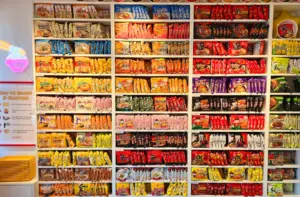 Comensales preparando ramen buldak en Las Vegas en restaurante DIY con noodles picantes y toppings coreanos