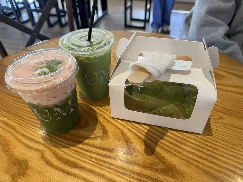 bar de matcha Las Vegas con bebidas premium y estética moderna en cafetería de tendencia