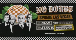 Concierto de No Doubt en Sphere Las Vegas con menú exclusivo y experiencia inmersiva dentro del recinto