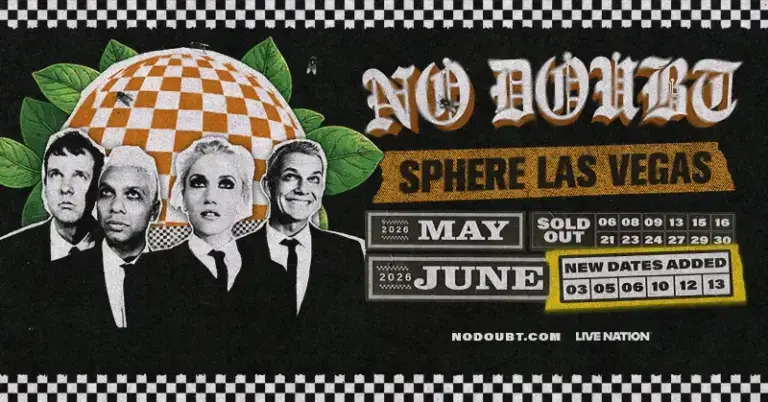 Concierto de No Doubt en Sphere Las Vegas con menú exclusivo y experiencia inmersiva dentro del recinto