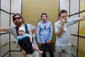 Turistas recorriendo Las Vegas inspirados por la película The Hangover