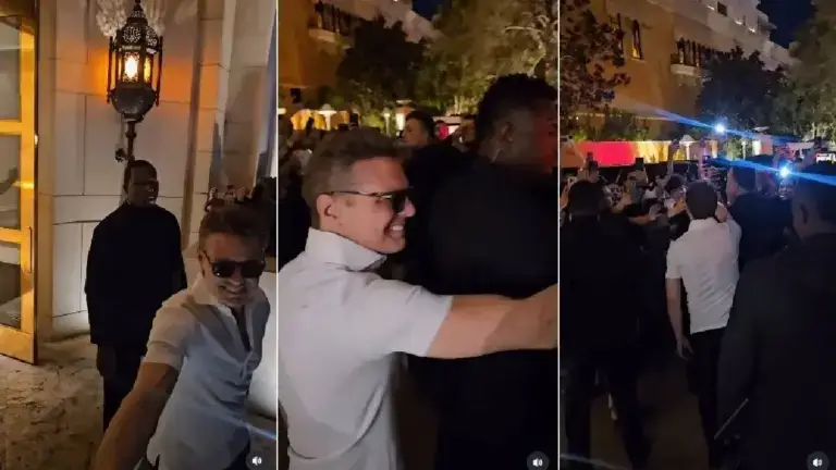 Luis Miguel saludando a seguidores durante una aparición pública en Las Vegas.