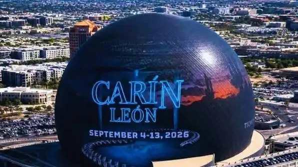 Carín León, primer artista latino en presentarse en Sphere de Las Vegas durante septiembre de 2026.