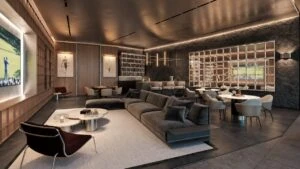 Interior de lujo del proyecto Karl Lagerfeld Residences en Bosque Real, México.