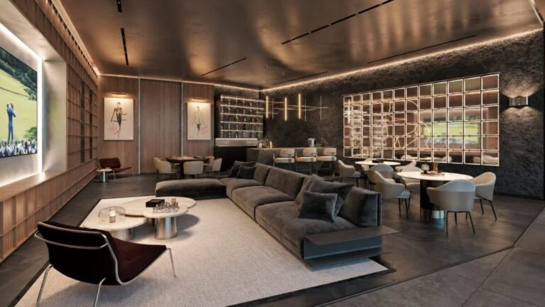 Interior de lujo del proyecto Karl Lagerfeld Residences en Bosque Real, México.